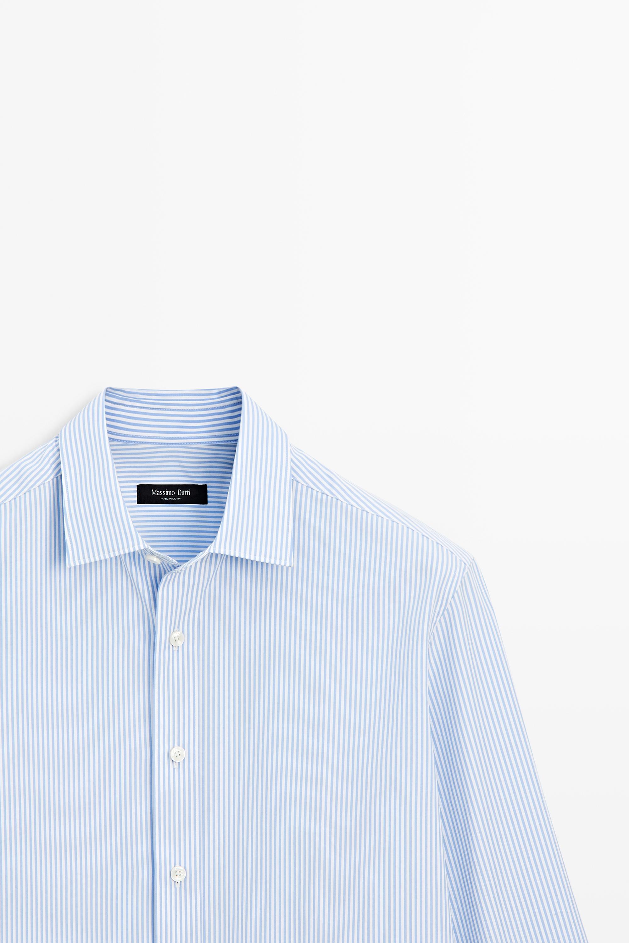 Chemise à rayures regular fit 100 % coton